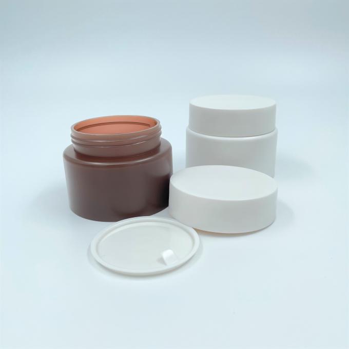 Single Wall Round Flat 100ml Plastic Cream Containers For Cosmetic